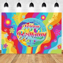 

Mocsicka Birthday Party Photography Background Flower Rainbow Decoration Props Baby Shower Photo Backdrop Banner
