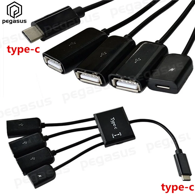 

HUB 4 in1 USB 3.1 Type C Male Plug to USB 2.0 Female Connector Charge OTG Cable