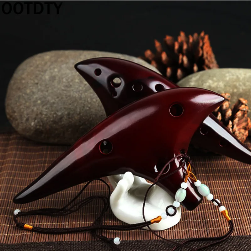OOTDTY 12 Hole Ocarina Ceramic Alto C Legend of Zelda Ocarina Flute Instrument
