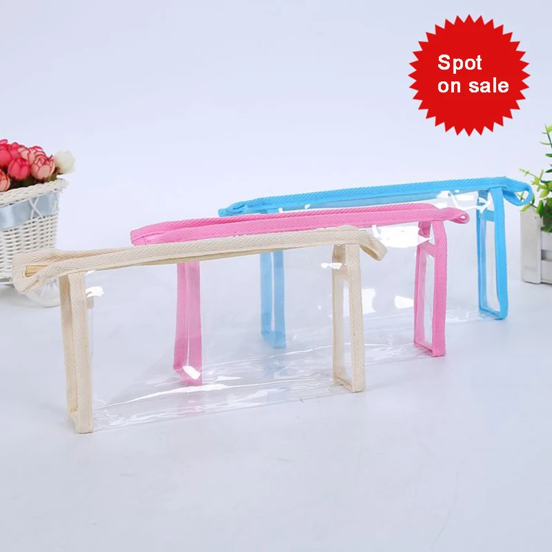 

FUDEAM PU Office Travel Storage Bag Toiletry Organize Waterproof PVC Cosmetic Bag Portable Transparent MakeUp Bag Female Wash