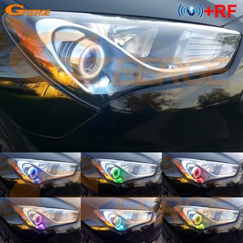 

For HYUNDAI GENESIS COUPE 2013 2014 2015 2016 RF remote Bluetooth APP Multi-Color Ultra bright RGB LED Angel Eyes Halo Ring kit