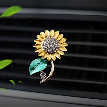 

Sunflower Car Decoration Air Freshener In Auto Outlet Perfume Clip Car Fragrances Diffuser Bling Car Accessories Interior Gifts