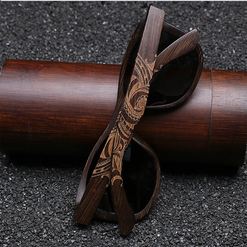 New Style Bamboo Woven Fashion Personality Frame,Trendy Leg Pattern, Logo Printable For Men and Women Driving Sunglasses 3