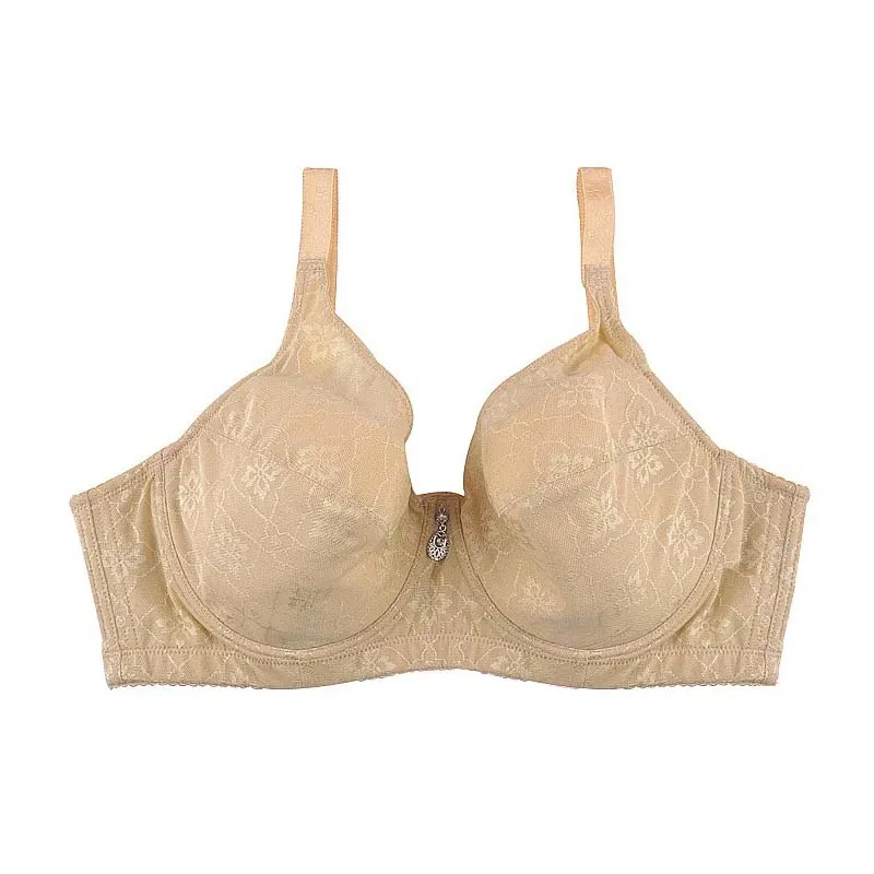 Buy French Romantic Brand Lace Bra Women's Comfort Bra Push Up Support  Minimizer Bra 32 to 42 Cup B C D DD E F Underwear Bras C3402 Beige Cup Size  E Bands Size 32 at