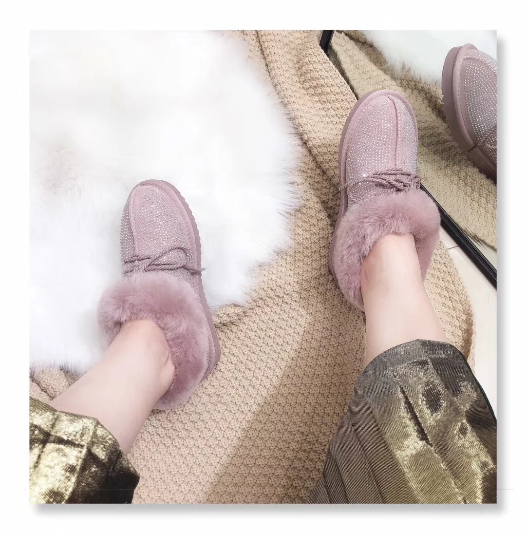 SHUANGGUN/ г., натуральный мех, женские зимние ботинки австралийского бренда со стразами зимние ботинки из натуральной овечьей кожи теплые женские ботильоны