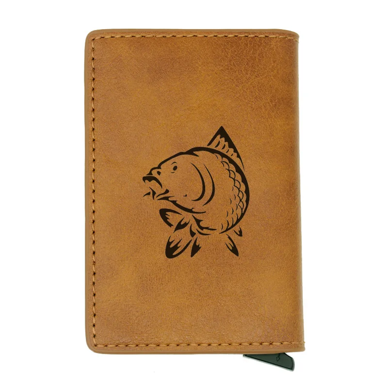 Unique Fish Theme Rfid Wallet Classic Men Women Credit Card Leather Wallets Short Purse