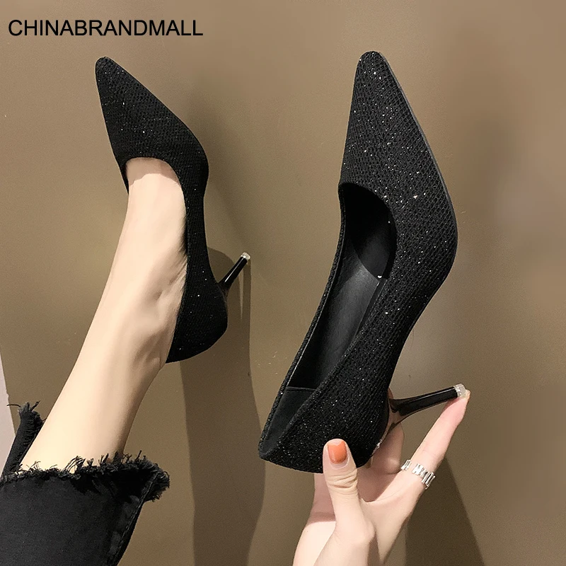 

Women Pointed Toe Pumps Female Rhinestones High Heels Ladies Star Style Color Wedding Shoes Crystal Clear Woman Pumps Sandals