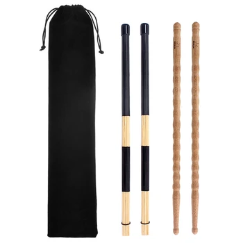 

SEWS-2 Pair 40cm Bamboo Drum Jazz Drum Brushes Drum Sticks Accessories with Drum Sticks Set