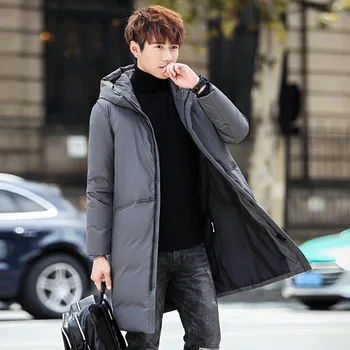 

HOO new 2019 men long cultivate one's morality even cap thickening in down jacket to keep warm youth down jacket