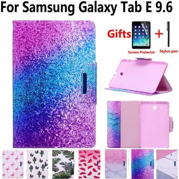 

Marble Painted Magnet Pu Leather Cover Case for Samsung Galaxy Tab E 9.6 SM-T560 T560 T561 T562 with Screen Protector Film Pen