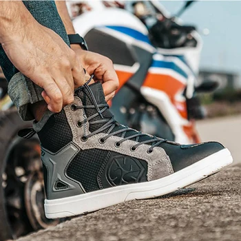

SCOYCO Motorcycle Boots Men Motorcycle Shoes Moto Riding Boots Breathable Motorbike Biker Motocross Touring Protective Shoes