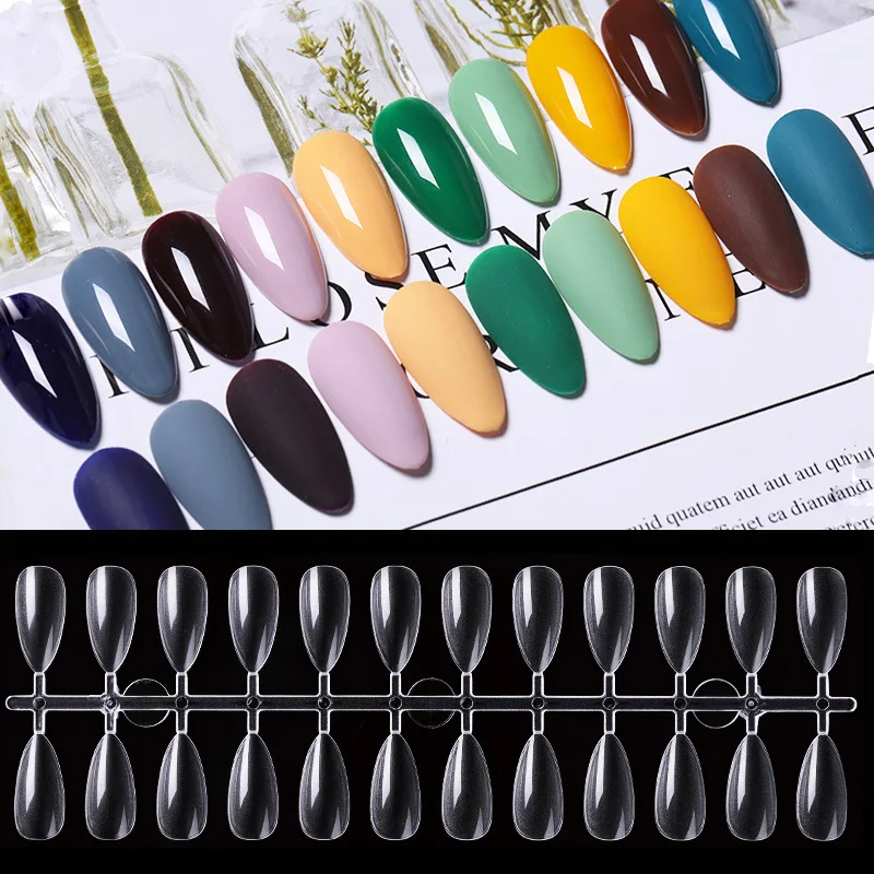 

120Pcs Coffin Nails Fake Nail Tips Clear Natural Full Cover Acrylic False Gel Polish Nails 10 Sizes for Nail Art DIY Design