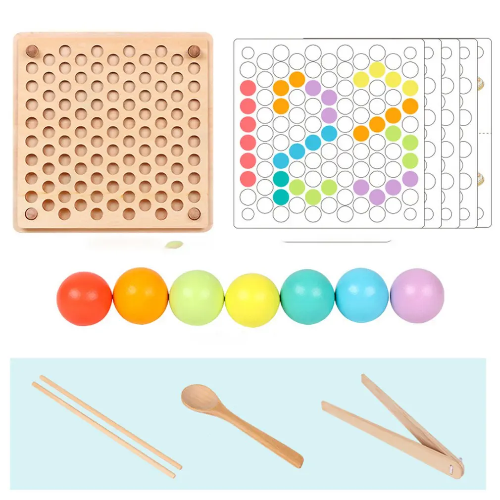 discounted  Beads Game Montessori Early Childhood Children Wooden Clip Ball Puzzle Parent-child Interactive Toy