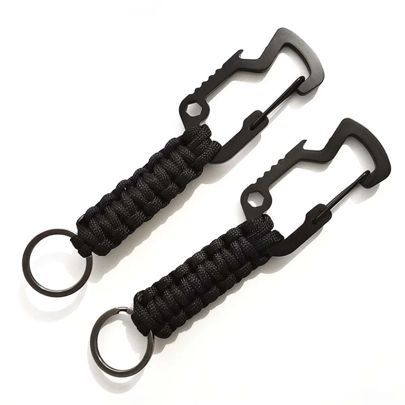

Outdoor Survival Climbing Keychain Umbrella Rope Woven Multifunctional Zinc Alloy Carabiner