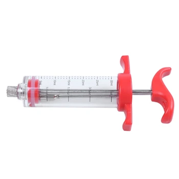 

Marinade Red Injector Flavor Syringe Cooking Meat Poultry Turkey Chicken BBQ Tool 22*7CM