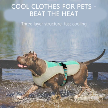 

Pet dog clothes Summer Dog Cooling Vest Clothes Cooling Harness For Dogs Adjustable Mesh Reflective Vest Coat Quick Release heat