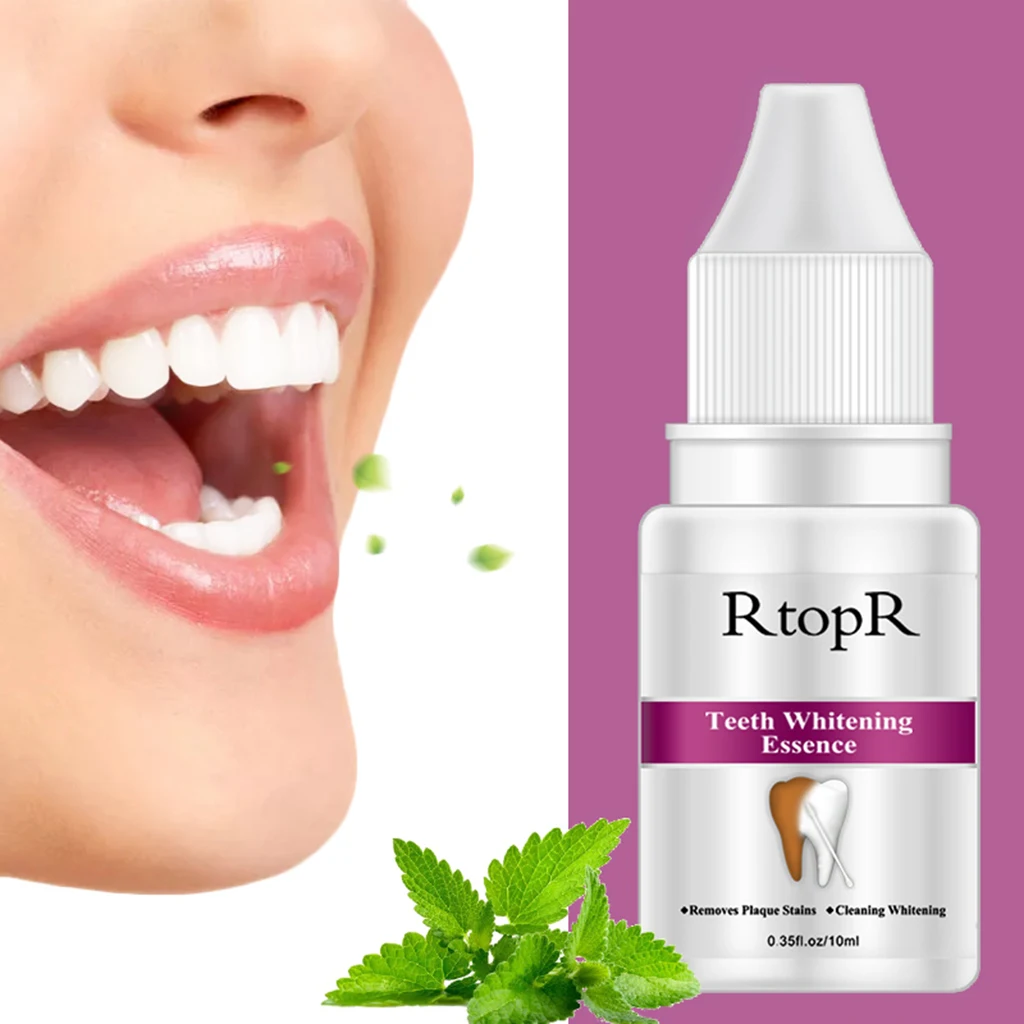 10ml Teeth Whitening Cleaning Kit Teeth Whitening Essence Gel with Cotton Swabs for Remove Tooth Stains Plaque Teeth Cleaning