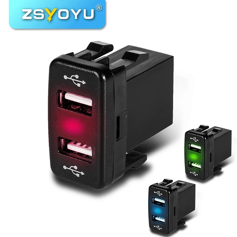 Экономичное автомобильное зарядное устройство 12-24 В с двумя USB-портами и