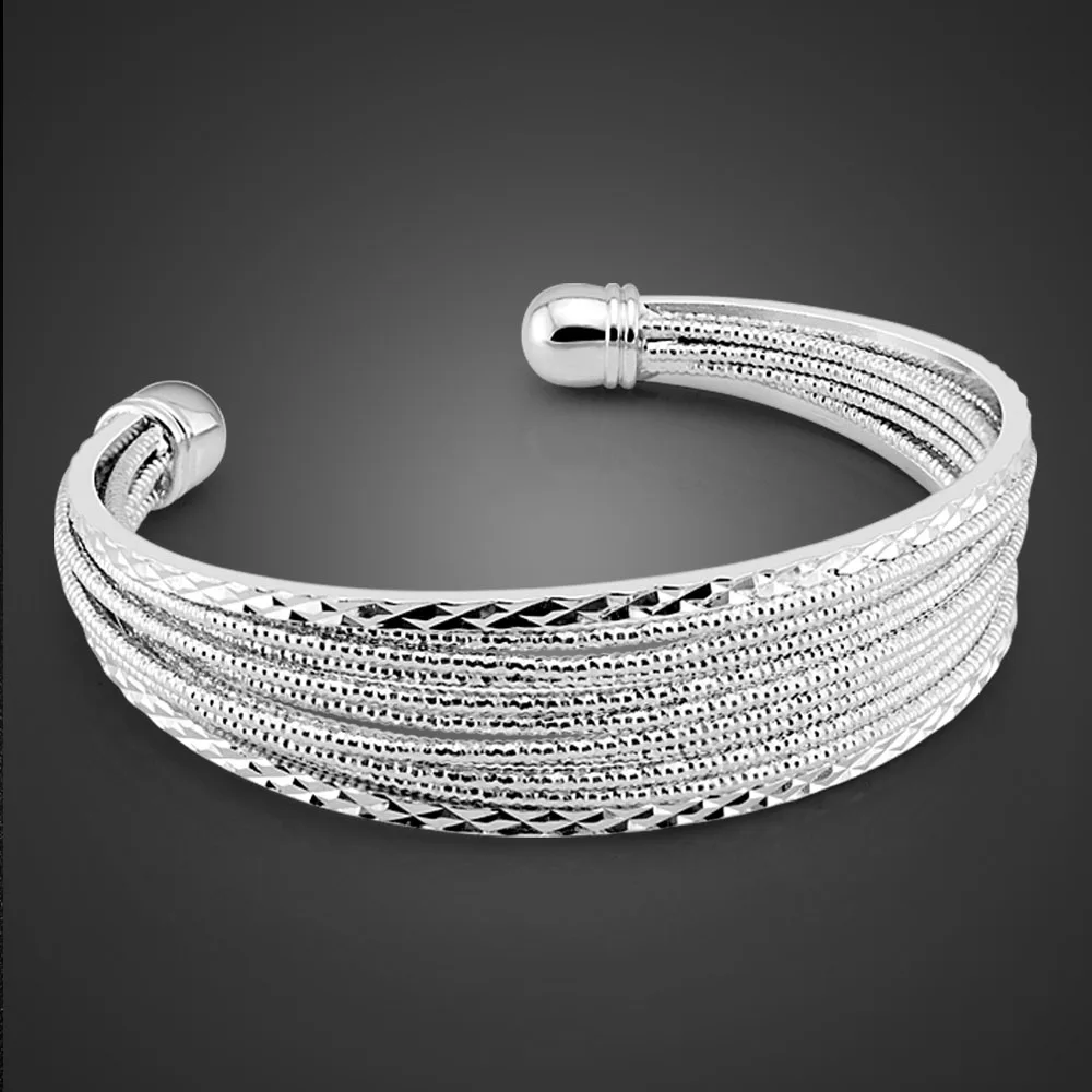 

Fashion 100%925 Sterling Silver Charm Bracelets & Bangles For Women Wedding Adjustable Bracelet Pulseira Jewelry Gift