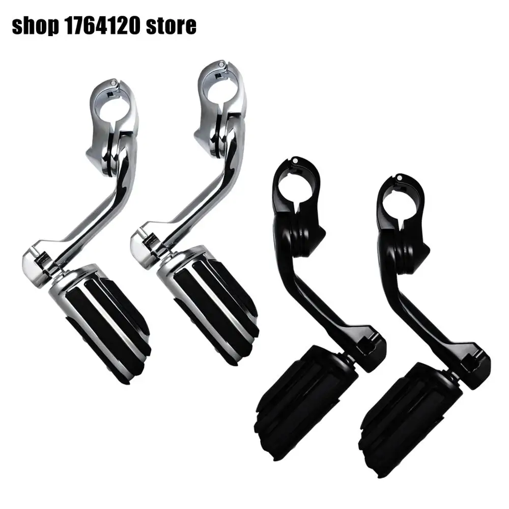 Universal Long Angled Highway Footpeg Mount Crash Bar Clamp Foot Peg For Harley Sportster Touring Dyna Super Glide FXD Softail | Автомобили