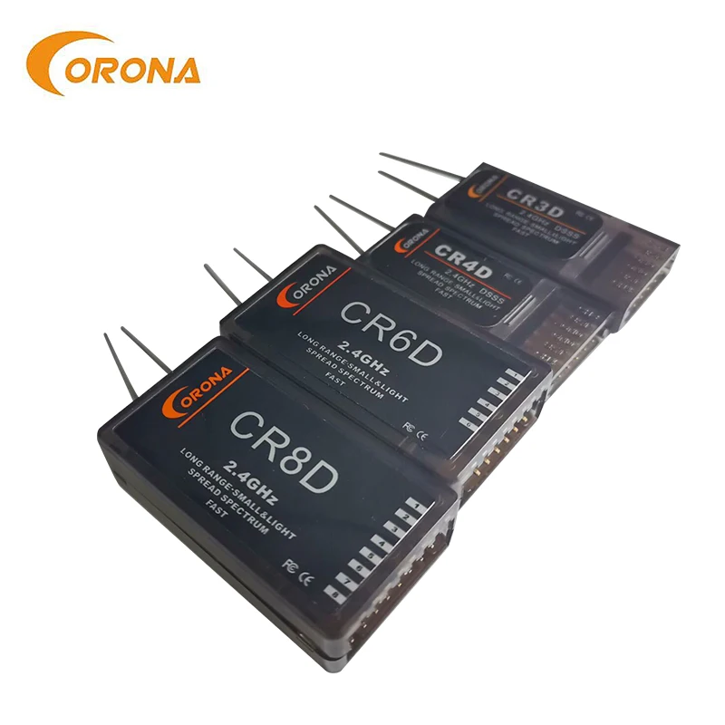 

Corona CR3D/CR4D/CR6D/CR8D 2.4Ghz 3CH ~ 8CH Receiver (V2 DSSS) Compatible with CT8Z/CT8J/CT8F for RC Air Plane Fix Wing Drones