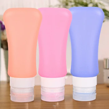 

4pcs/set 89ml Travel Refillable Bottles Silicone Cosmetics Skin Care Lotion Shampoo Gel Squeeze Bottle Tube Containers Squeeze