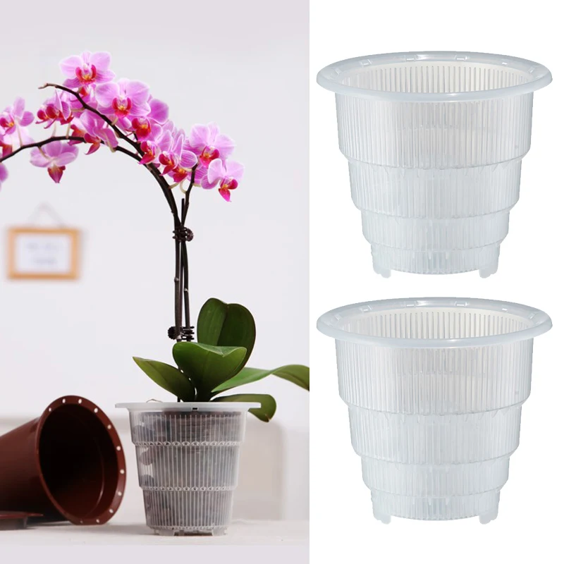 

New Plastic Mesh Pot Orchid Flower Planter Container Home Gardening Decor SF66