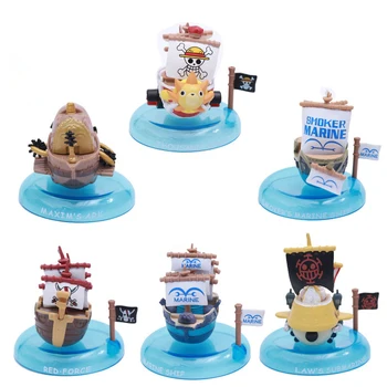 

6 Styles New Hot Toy One Piece Going Merry Thousand Sunny Pirate Boat Model Mini Figure Ship Collectible Pirate Ship model toys