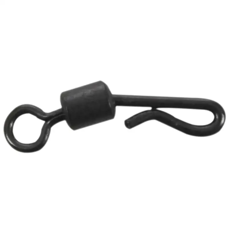 

100pcs Matte Black Quick Change Rig Swivels Carp Fishing Terminal Tackle Carp Fishing Accessories 1.7cm/0.48in