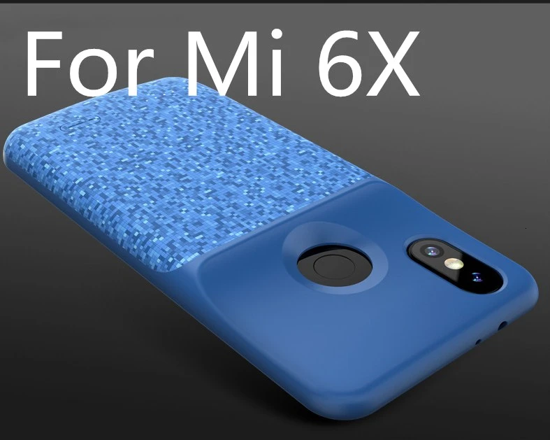 For Xiaomi Mix 2 Battery Charger Case for Xiaomi Mi 8 9 SE Mix 2 2s 6 6XBackup Power Bank 5500mah External Charger Cover Case - Цвет: Blue For Mi 6X