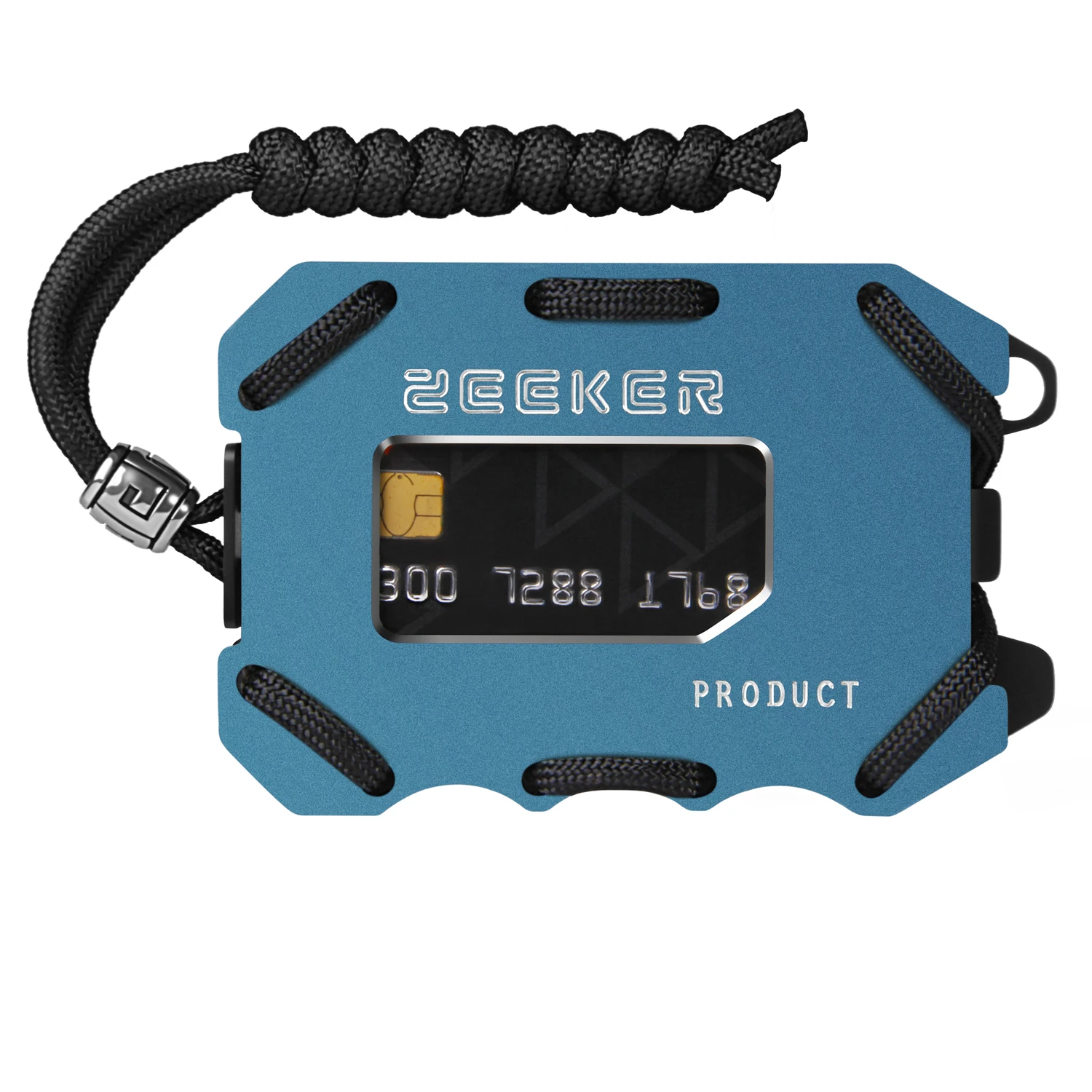 Металлический кошелек с передним карманом, тонкий RFID блокирующий кошелек для кредитных карт с Паракордом для карт и заметок от Zeeker