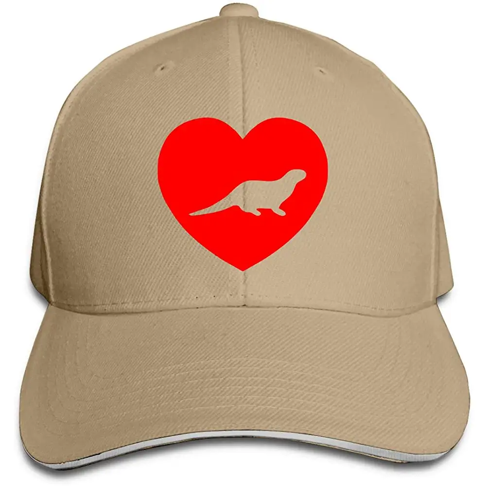 Классическая Бейсболка унисекс с надписью Love Otter Heart