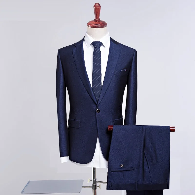 jackets and pants Мужские свадебные костюмы, мужской блейзер, мужские деловые костюмы, мужские Нарядные Костюмы, размер S-4XL, тонкие свадебные костюмы для мужчин s(пиджак+ жилет+ брюки - Цвет: jackets and pants