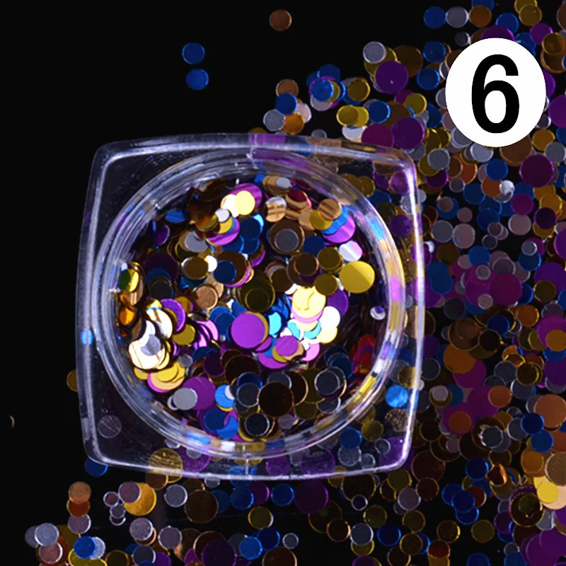 AliExpress хотите Маникюр 12 цветов Смешанная круглая блестка наклейки для ногтей маникюра свет блесток
