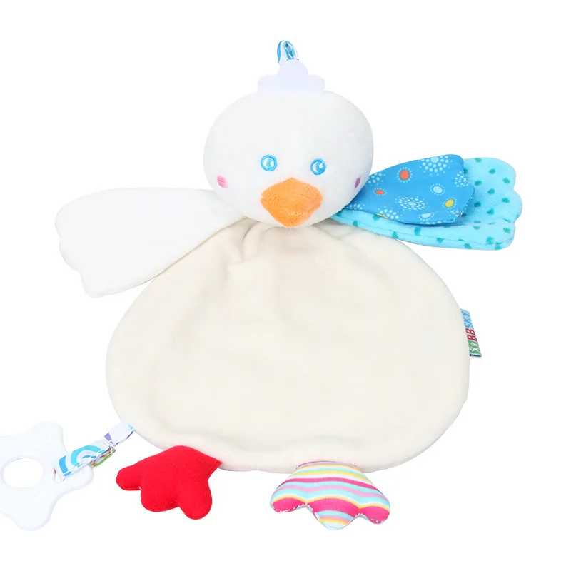 High Quality Cute Little Duck Baby Teether Appeasing Towel Plush Toys Supplies