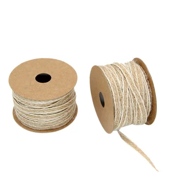 

2Pcs 10M/Roll Woven Fish Jute Retro Wedding Decoration Party DIY Handicraft Gift Packaging