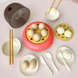 Ensemble de jouets de cuisine pour enfant, Simulation d'œuf en Spray, cuisson à la vapeur, pour garçon et fille, ensemble de jouets lumineux et sonores 