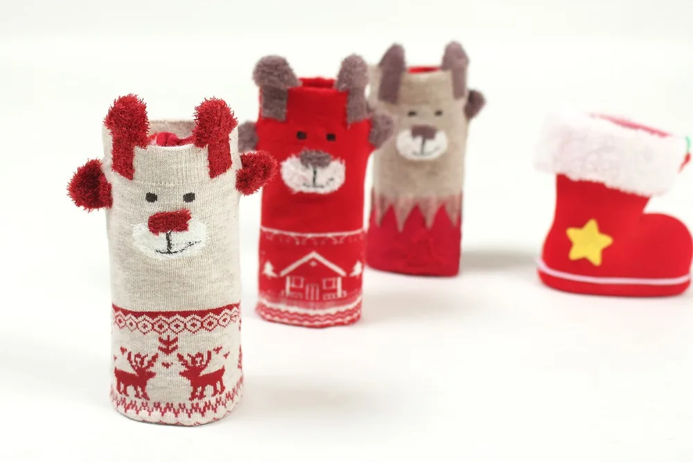 [La MaxPa] New Winter Warm Christmas Socks Deer Elk kawaii Xmas Socks for Women Girls Merry Christmas Gifts 3Pairs/lot