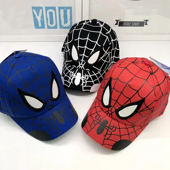 

New children's baseball caps spring and autumn cotton Marvel children's hats European and American cartoon spider baseball cap