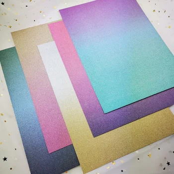 

KSCRAFT A4 Mixed Colors Ombre Glitter Premium Card Pack 220GSM 5Sheets