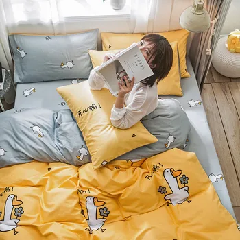 

Four Cotton Cotton Bed Sheet Quilt Cover Bed Dormitory Three Sets of Summer Beddings