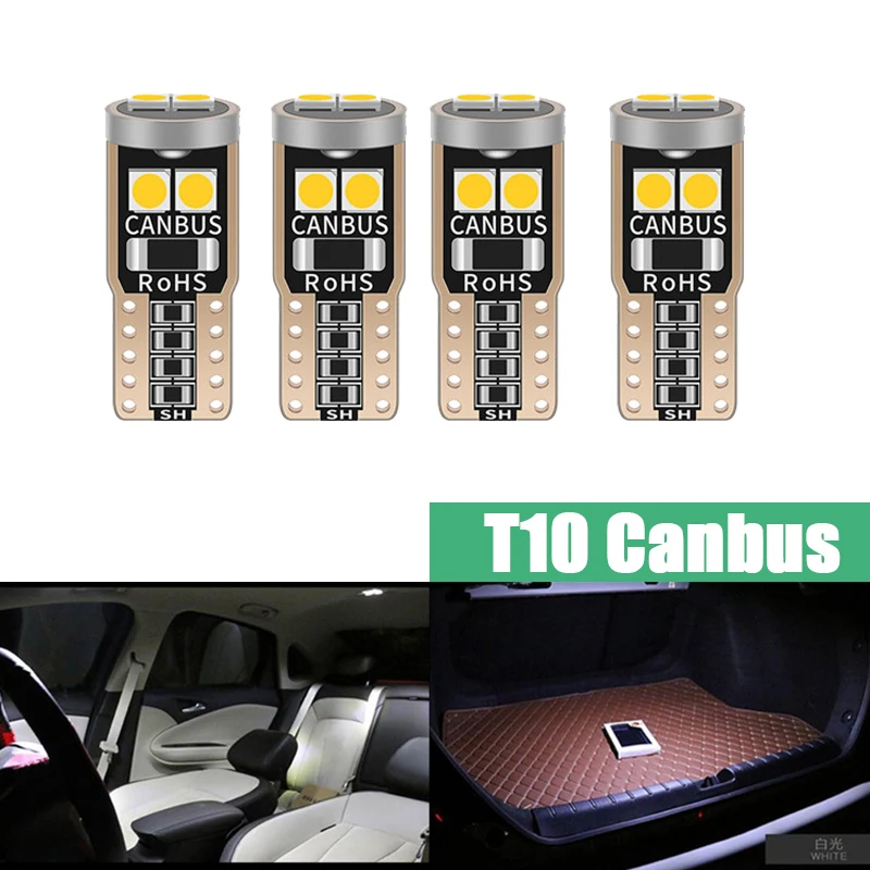 T10 светодиодный Canbus 3030 10 шт. без ошибок W5W лампа для салона автомобиля светильник