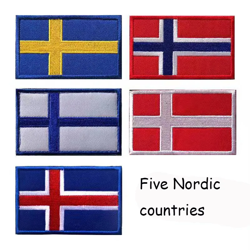 Nordic флага значок Исландия Дания Норвегия Финляндия Швеции ООН вышитые