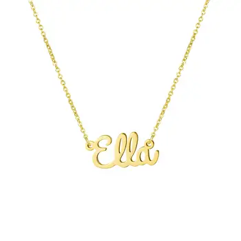 

New Hot Sell Fashion Gold Color Personalized Letter Necklace Stainless Steel Choker Custom Wedding Anniversary Party Jewelry