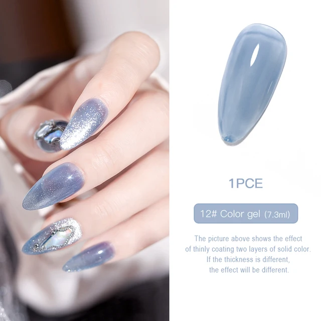HNUIX 7.3ml 3D UV Clear Gel Dip Nail Art Gel Varnish Manicure Universal Wide New Color Phototherapy Cat Eye Gel Nail Polish 1222-12