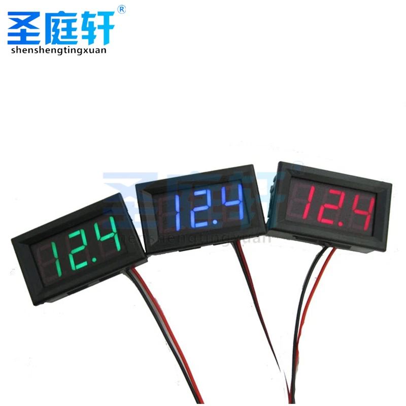 Digital Voltmeter Ammeter Two-wire DC 0.56 inch LED 4.5V-30.0V reverse connection protection