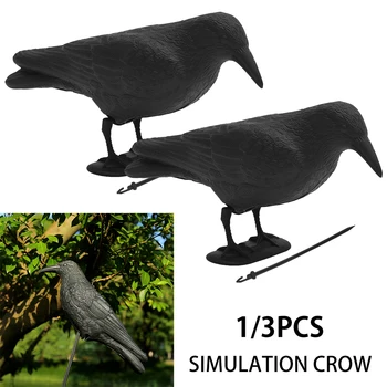 

Realistic Black Crow Bird Decoy Pest Control Deterrent Scarer Nuisance Repellent Halloween Prop Feather Crow Bird Black Crow Toy