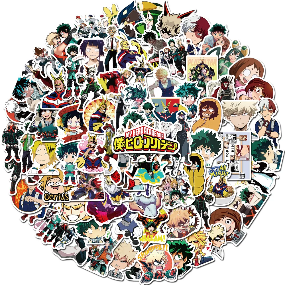 

100pcs/pack My Hero Academia Anime Graffiti Sticker Waterproof Sticker Boy's Christmas Gift
