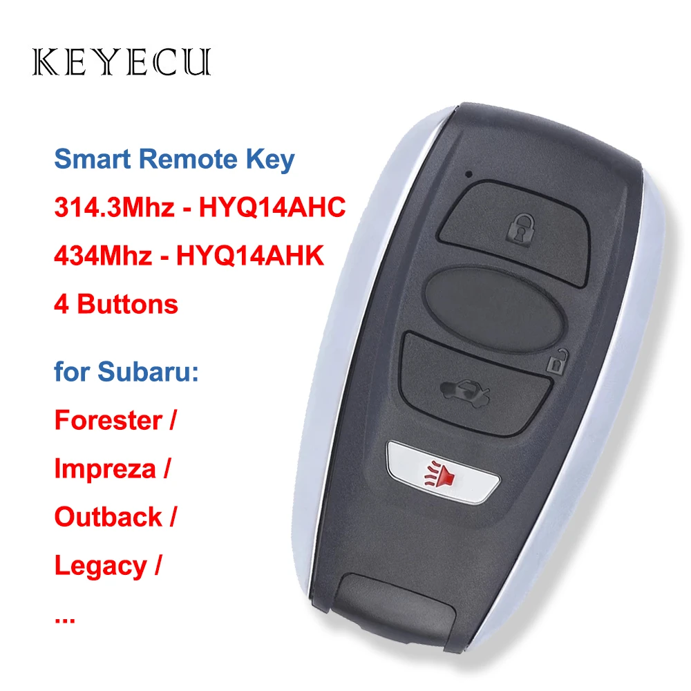 Keyecu smart prox remoto chave fob para subaru crosstrek forester impreza  legacy outback 314.3mhz/434mhz fsk hyq14ahk hyq14ahcChave do carro -  AliExpress