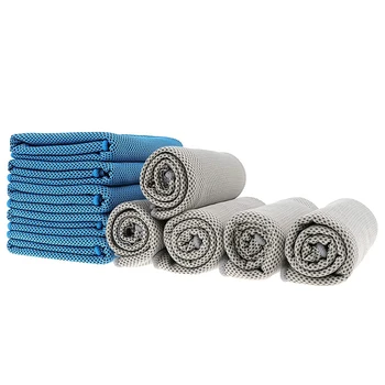 

10 Packs of Cooling Towels, Sports Towels for Cooling and Feeling Cool, for Travel, Camping, Outdoor Work Gray+Blue